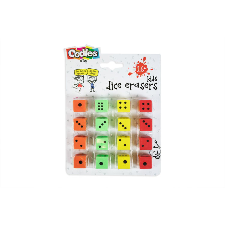 Picture of 4733-OODLES NOVELTY DICE ERASERS 16 PACK 4 COLOURS